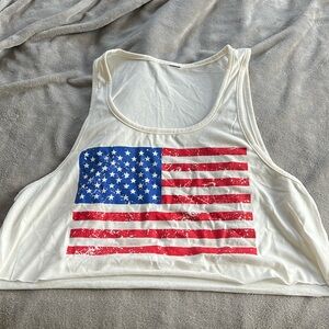 American Flag cropped tank top